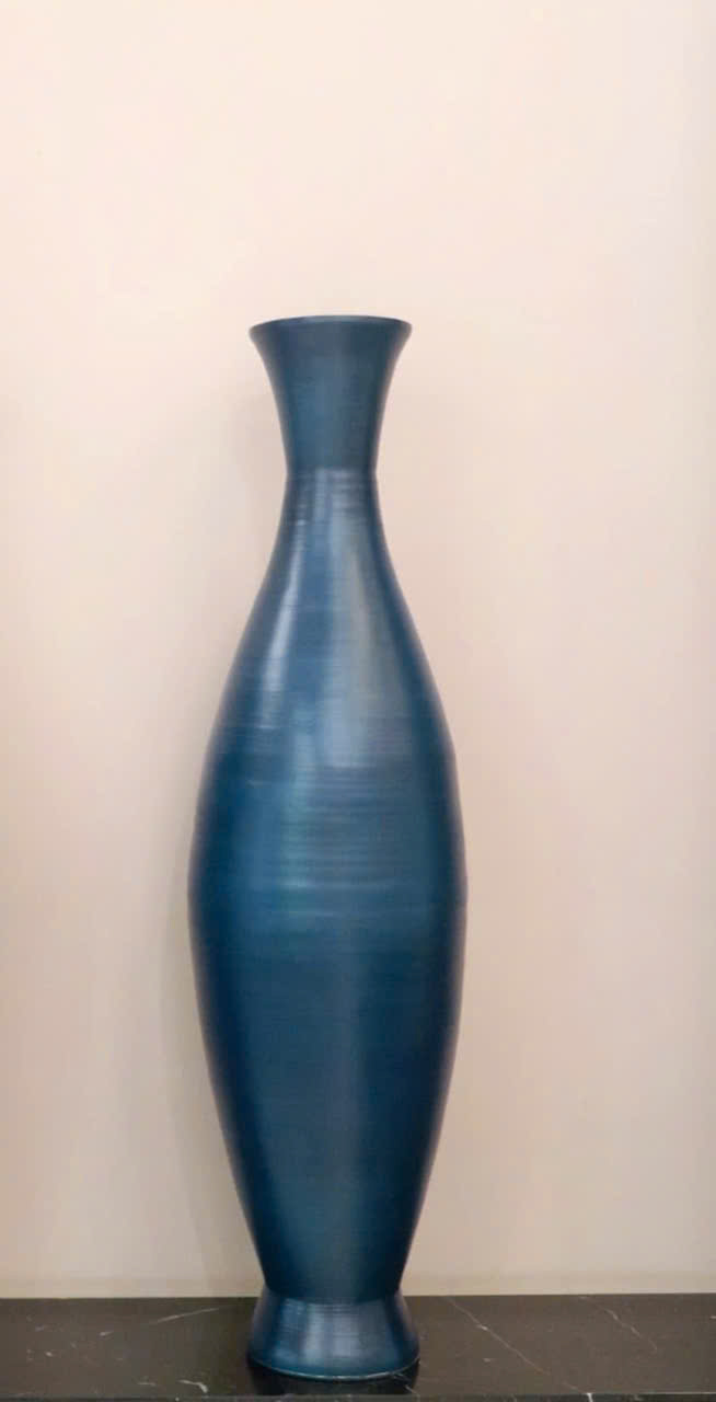 Bình tre màu xanh lam blue